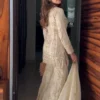 Sabina 1689 Cream Faux Georgette Embroidery Readymade woman Dress