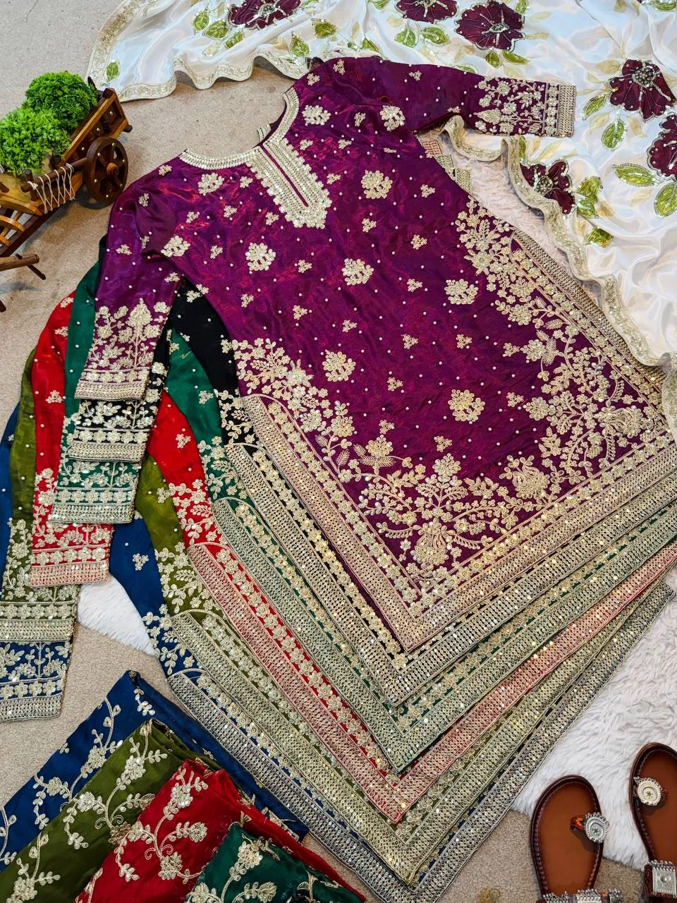 Sabina 5315 Pure Silk Embroidery Festival Readymade Dress