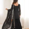 Sabina 5317 Black Georgette Embroidery Readymade Dress