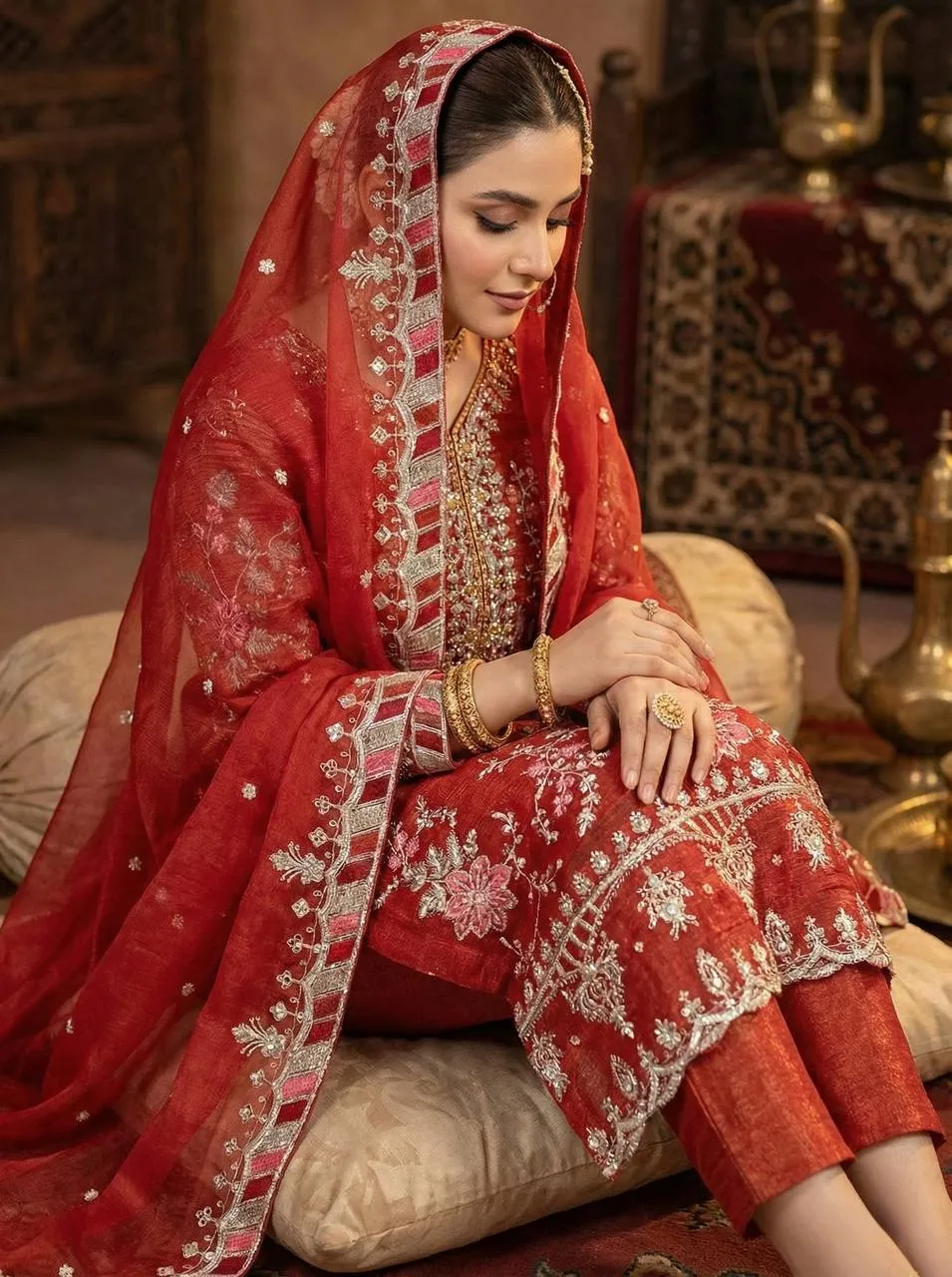 Sabina 5321 Crunchy Silk Festive Readymade Dress