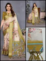 Shc Gajanand Vol 1 Cotton Silk Digital Printed Saree Collection - Image 5