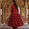 Shiv Vol 130 Maroon Roman Silk Readymade Dress