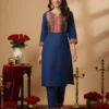 Shiv Vol 141 Blue Heavy Cotton Plain Co Ord Set