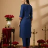 Shiv Vol 141 Blue Heavy Cotton Plain Co Ord Set