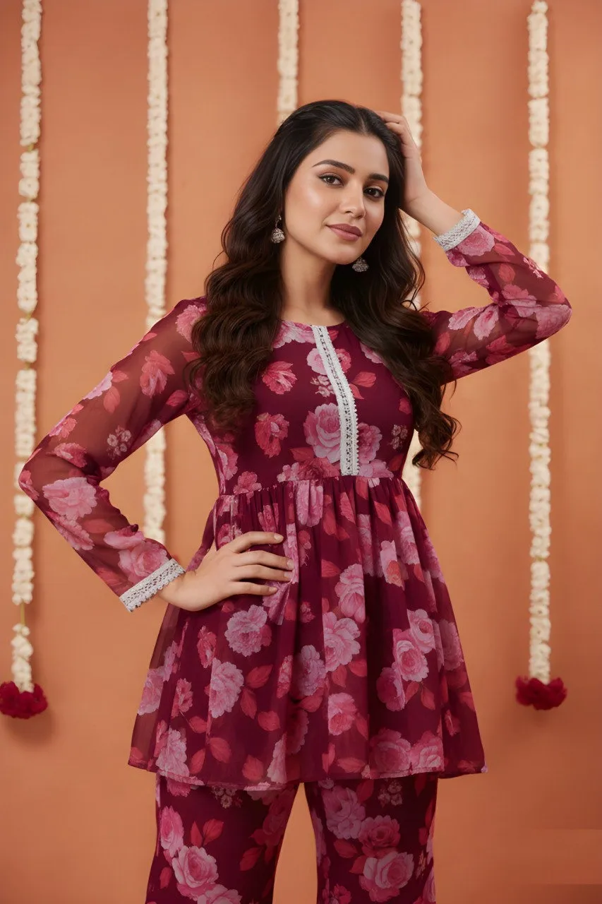 Shiv Vol 145 Georgette Printed Festive Co Ord Set