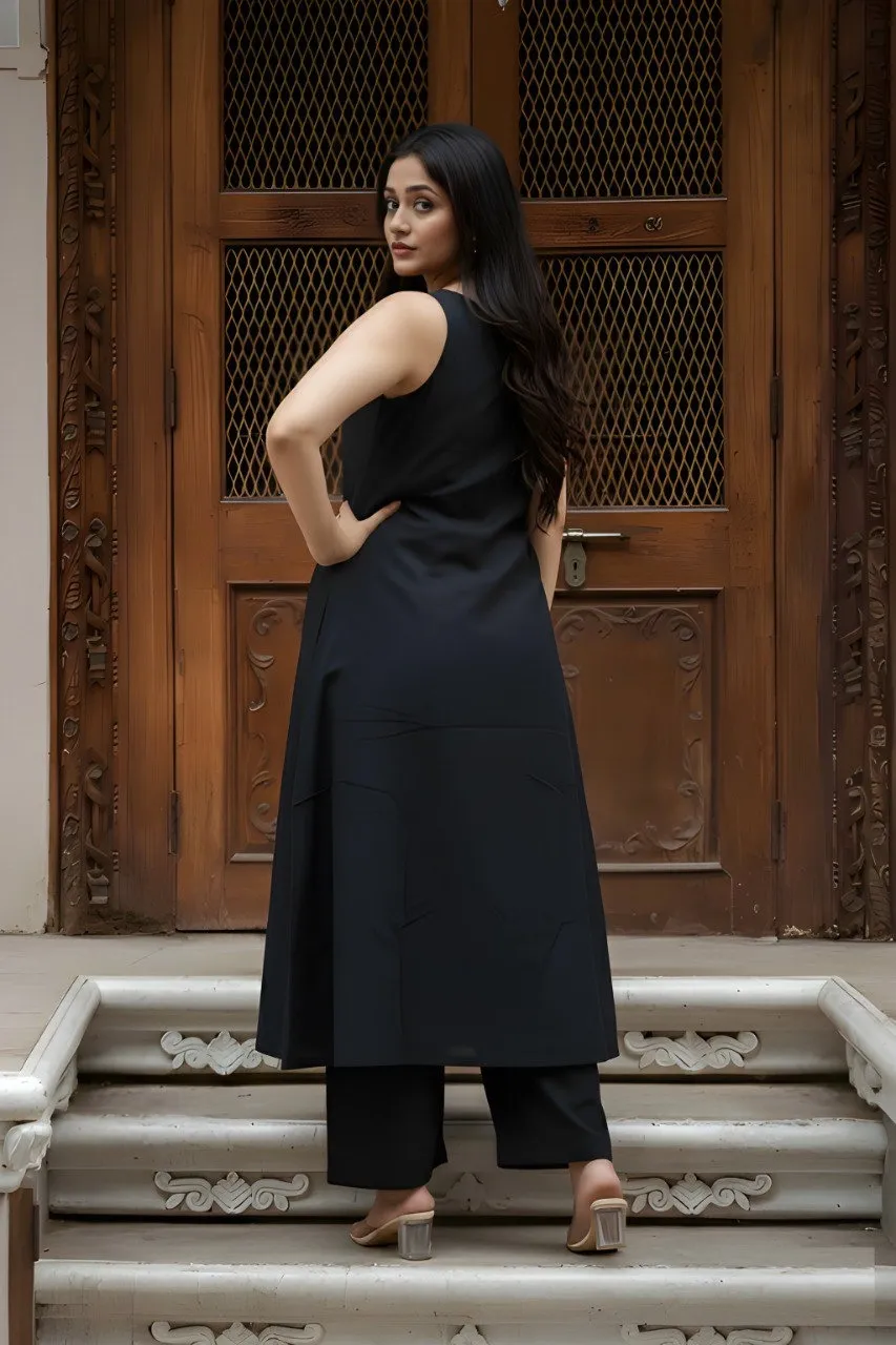 Shiv Vol 147 Black Soft Cotton Embroidery Co Ord Set