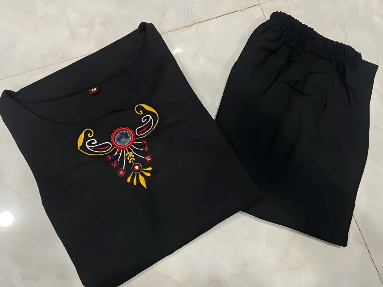 Shiv Vol 147 Black Soft Cotton Embroidery Co Ord Set