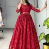 WMT 8122 Soft Chinon Bandhani Printed Festival Gown