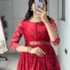 WMT 8122 Soft Chinon Bandhani Printed Festival Gown
