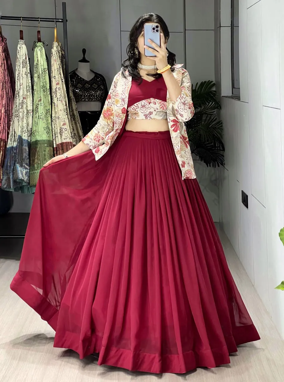 WMT 8218 Gorgette Lehenga Choli Festival Wear Collection