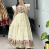 WMT 8230 Kora Cotton Kalamkari Floral Embroidery Gown