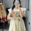 WMT 8230 Kora Cotton Kalamkari Floral Embroidery Gown