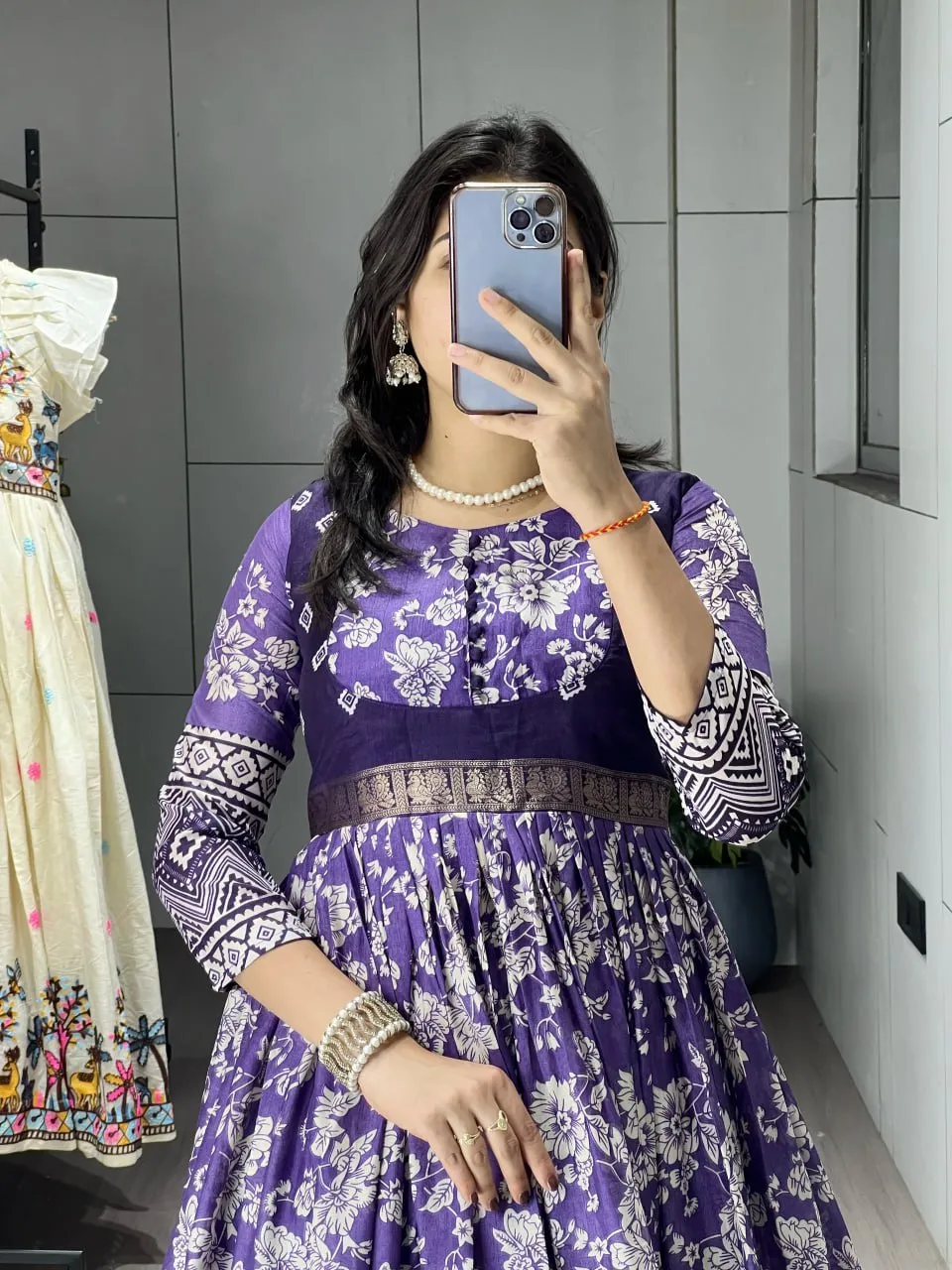 WMT 8232 Soft Silk Kalamkari Floral Printed Gown