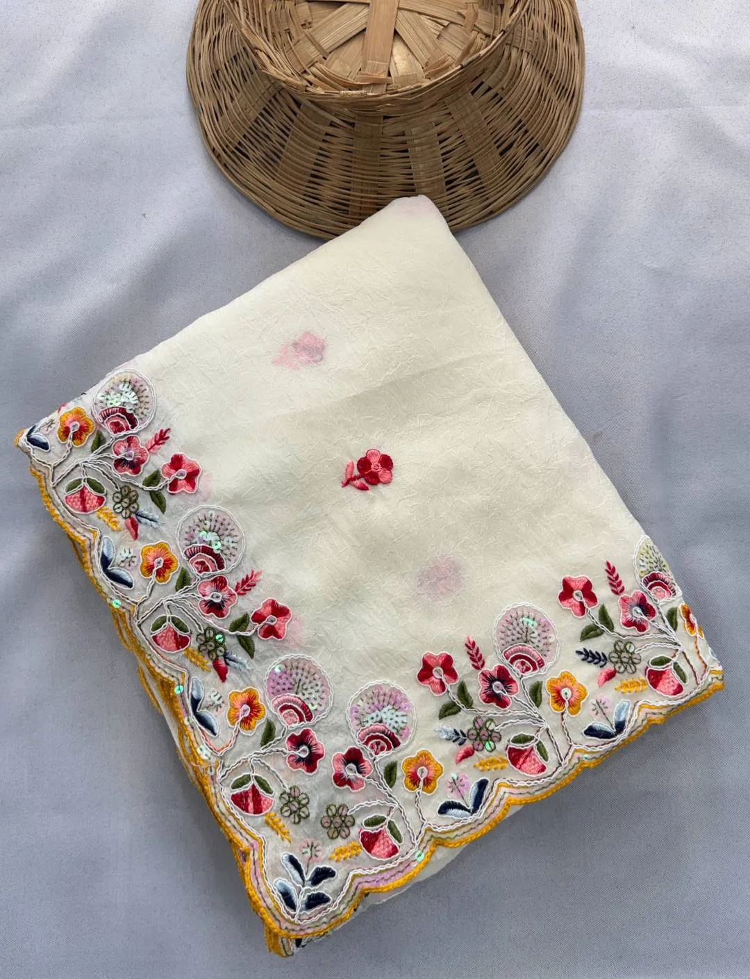 Kiara Ashv Megh Crush Rangoli Silk Embroidery Party Wear Saree for woman