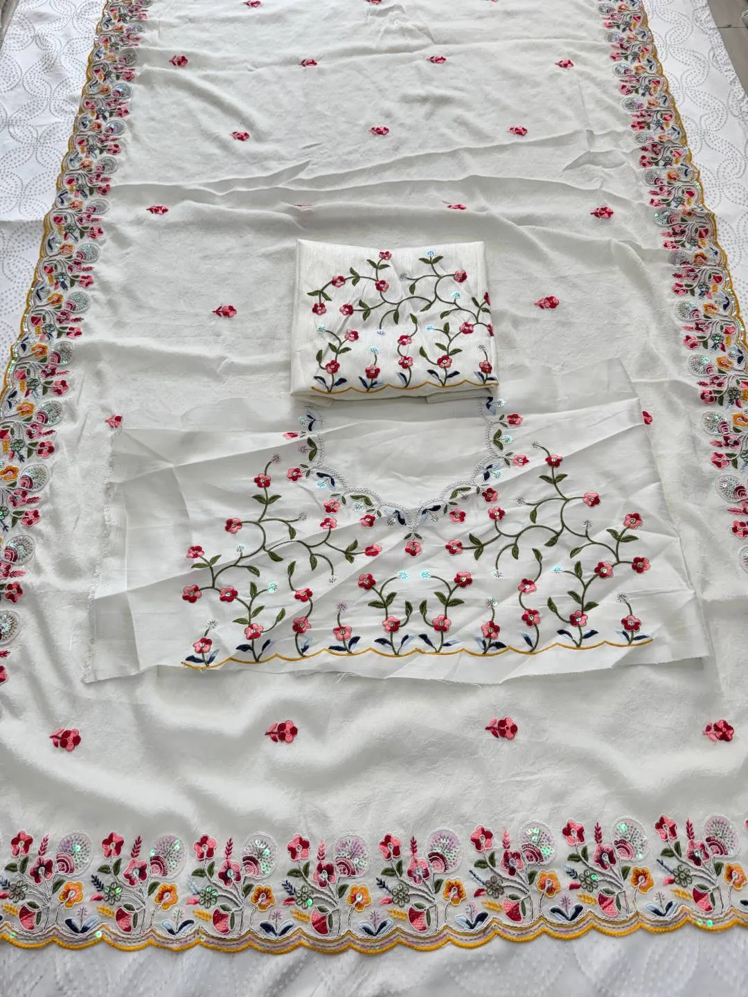 Kiara Ashv Megh Crush Rangoli Silk Embroidery Party Wear Saree for woman