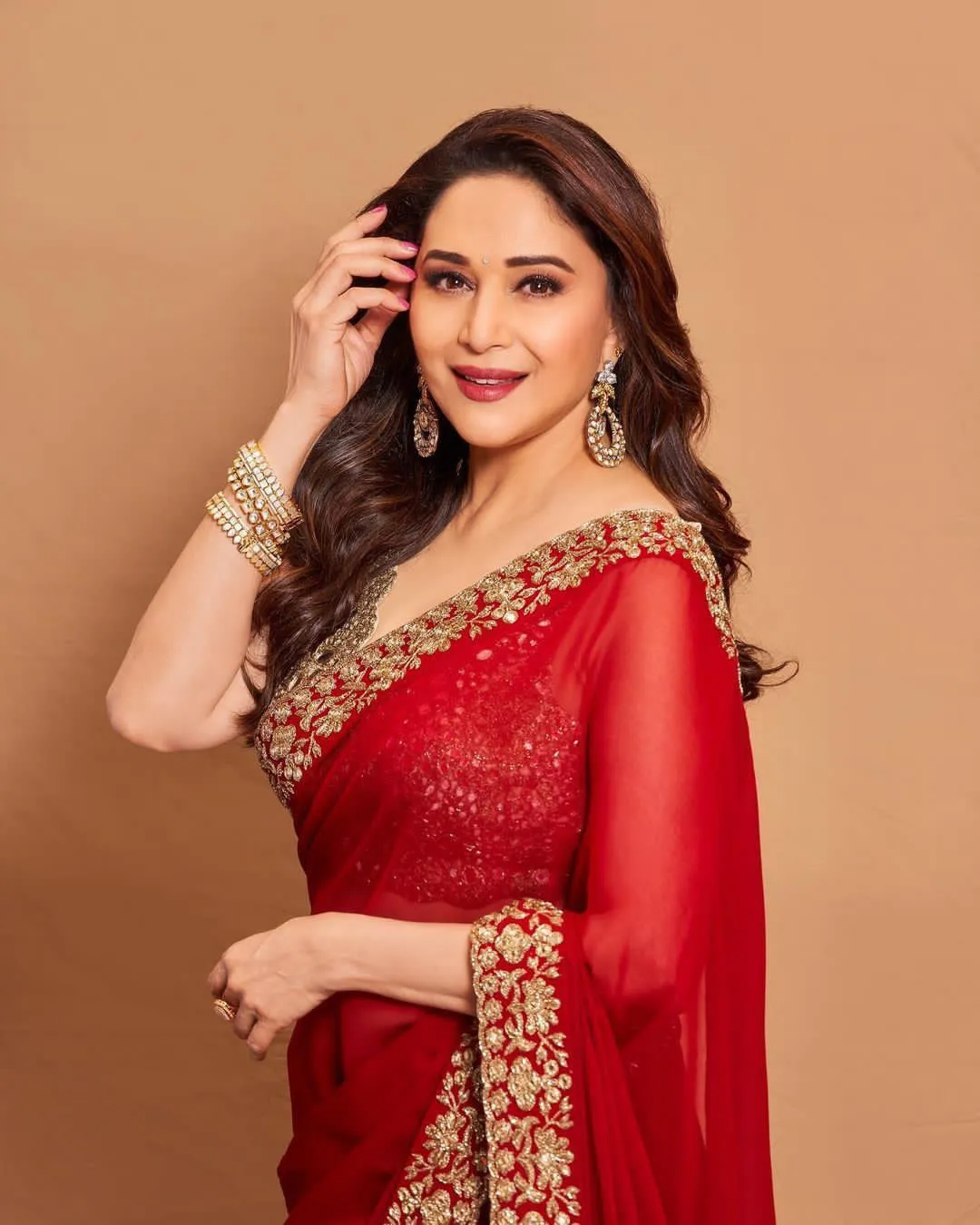 Kiara Madhuri Rangoli Silk Embroidery Work Party Wear for woman