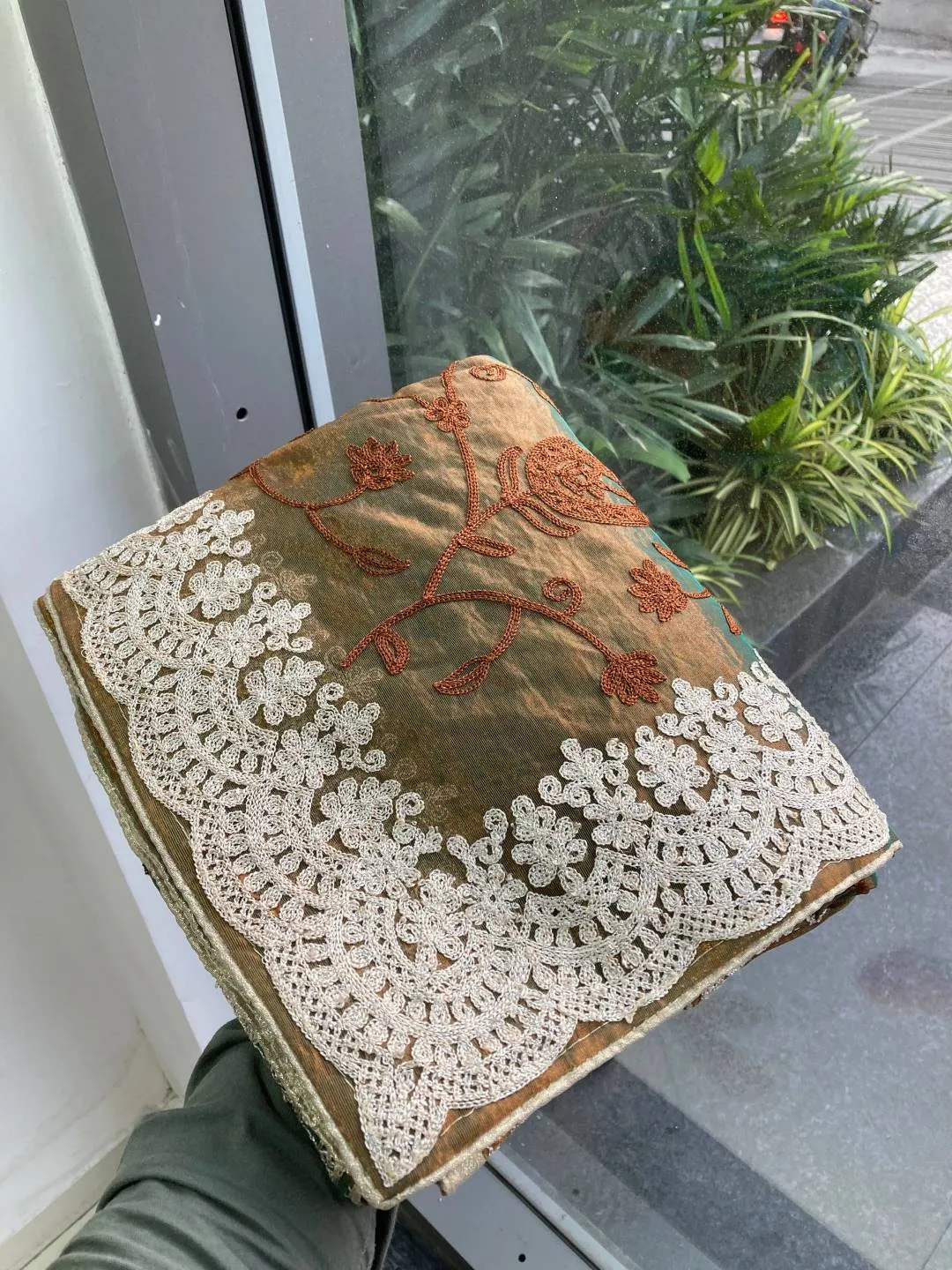 Kiara Reemani Tone Twill Net Chikankari Work Saree for woman