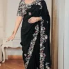 Kiara Sargam Georgette Embroidery Wedding Saree for woman