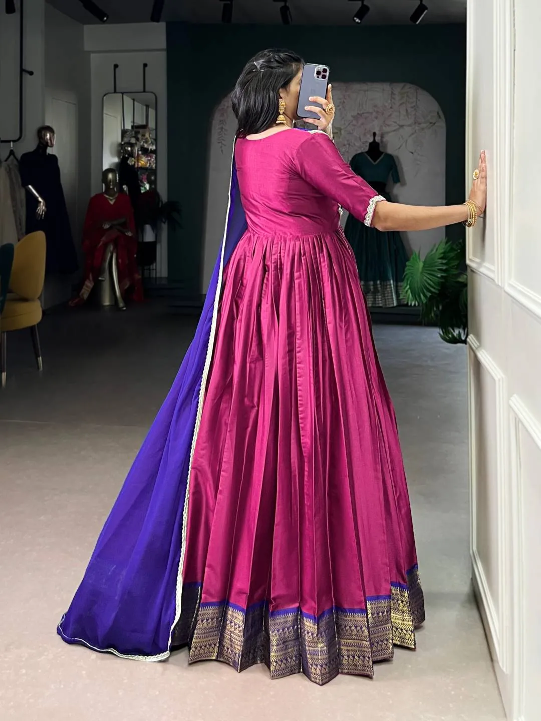 WMN 5008 Aura Silk Weaving Festive Gown