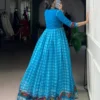 WMN 5034 Viscose Chanderi Printed Weaving Gown