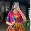 WMN 5035 Tasar Silk Kalamkari Printed Festive Gown
