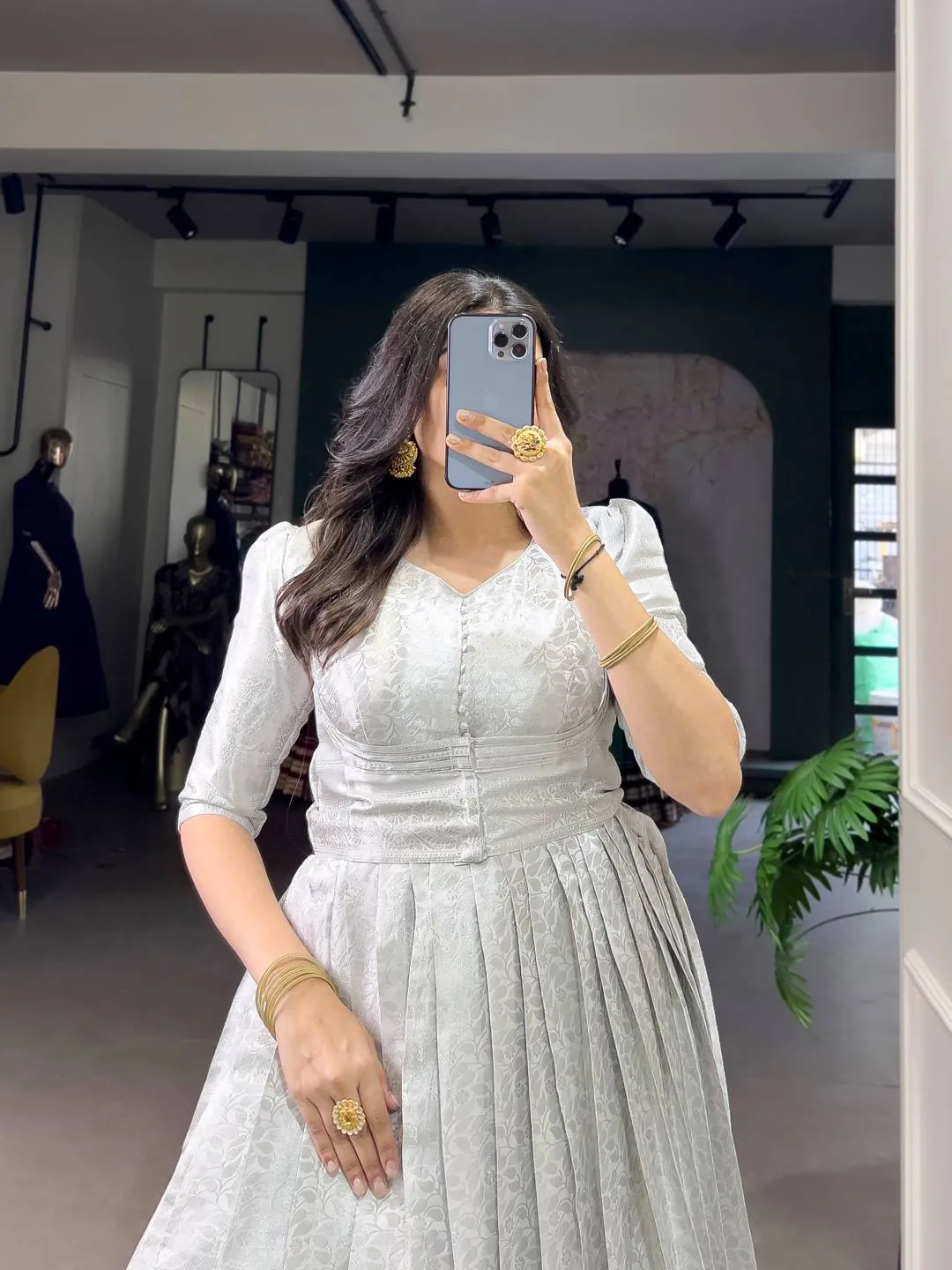 WMN 5321 Kanjivaram Zari Weaving Work Gown