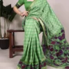 WMN 7035 Viscose Chanderi Printed Zari Weaving Work Saree