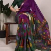 WMN 7036 Viscose Chanderi Zari Weaving Work Saree