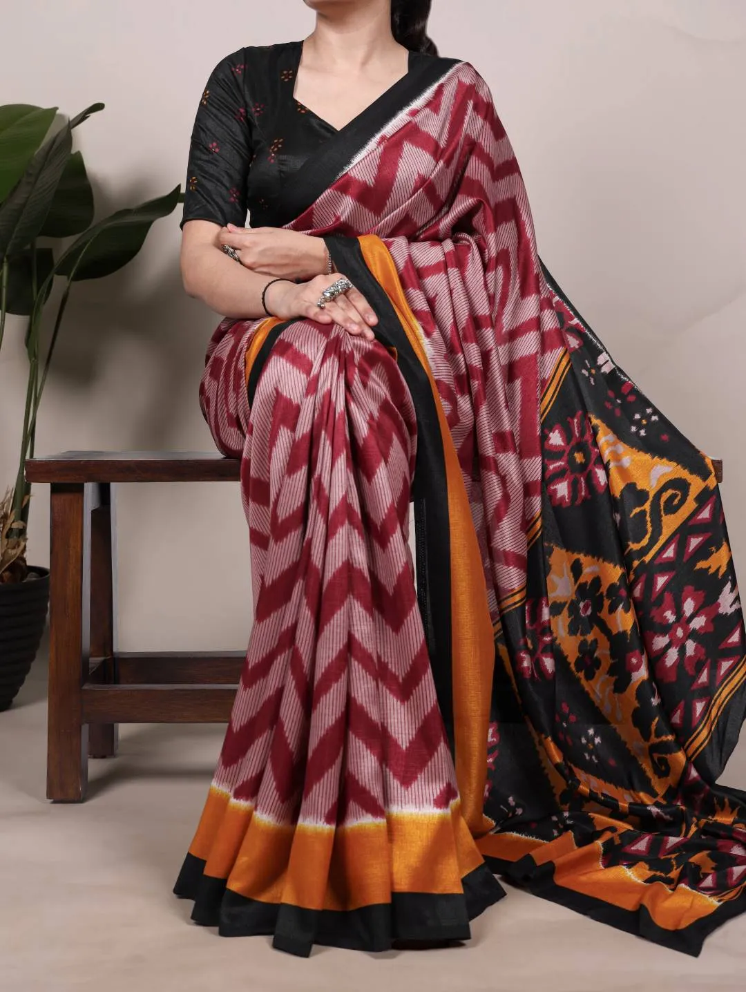WMN 7043 Tasar Silk Printed Saree for woman