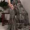 WMN 7051 Lurex Brasso Floral Viscose Brasso Festive Saree