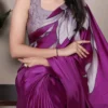 WMN 7054 Satin Silk Floral Printed Saree for woman