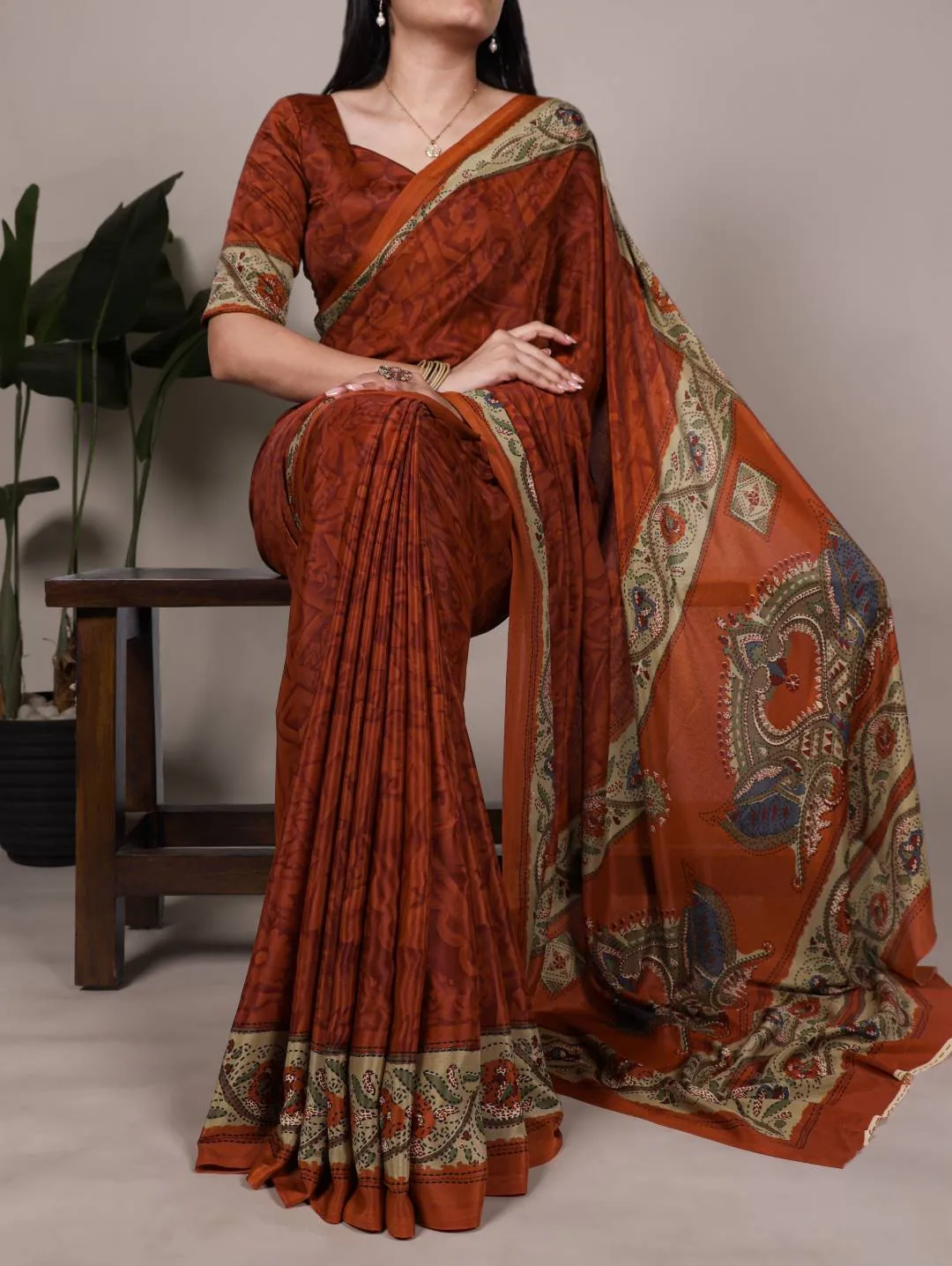 WMN 7056 Crepe Printed Saree