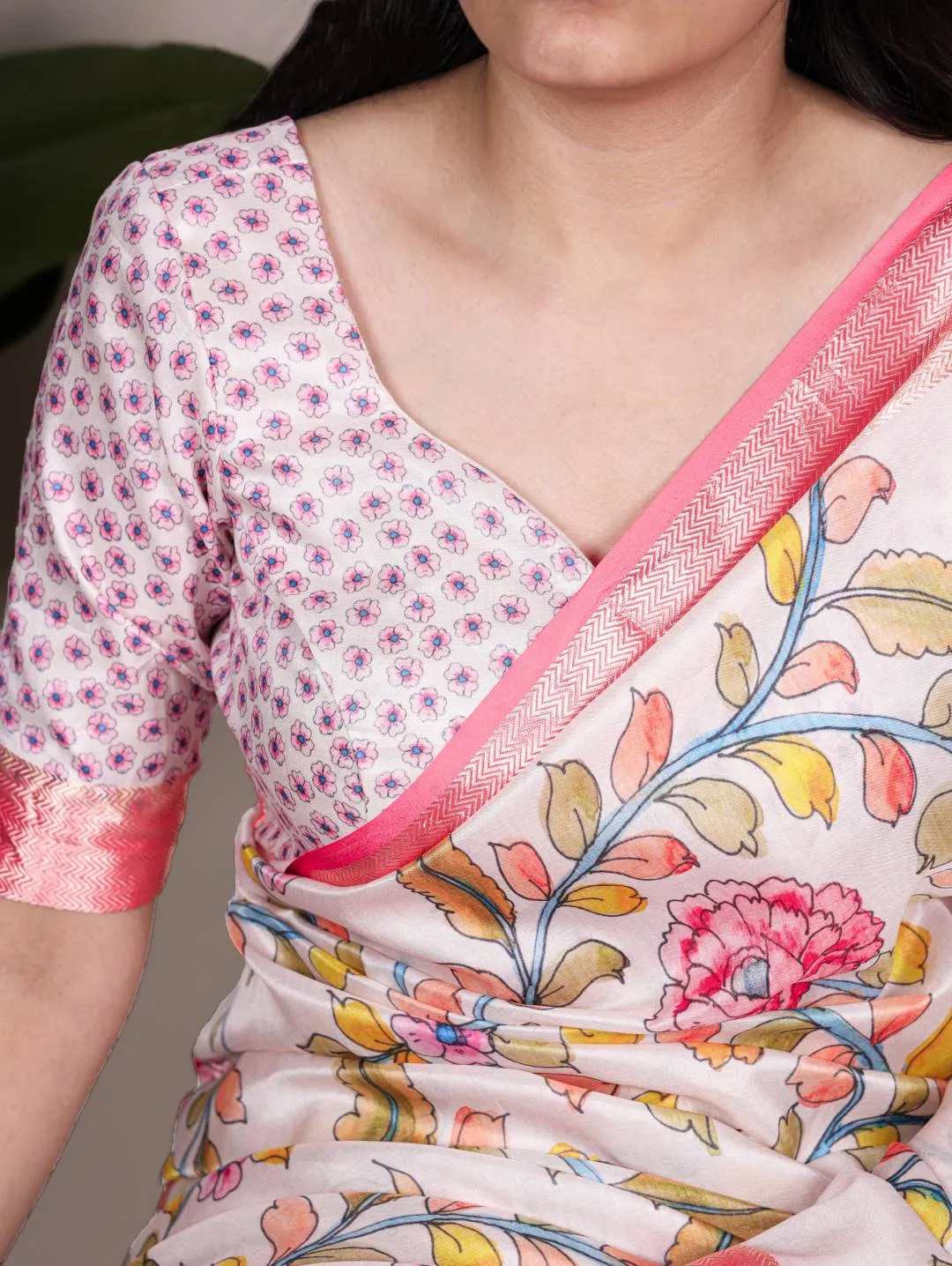 WMN 7057 Tasar Silk Floral Printed Saree