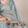 WMN 7114 Tissue Shimmer Zari Weaving Work Saree