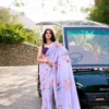WMN 7141 Weightless Marbal Floral Printed Saree for woman