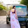 WMN 7141 Weightless Marbal Floral Printed Saree for woman