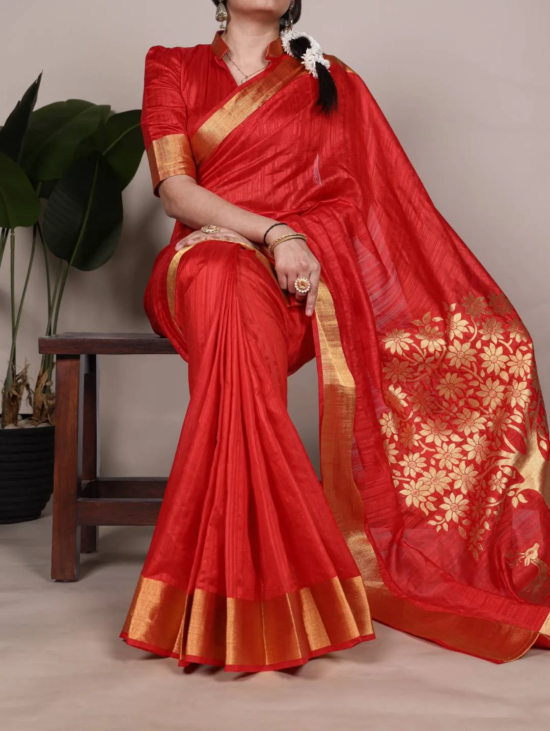 WMN 7903 Raw Silk Zari Weaving Work Saree