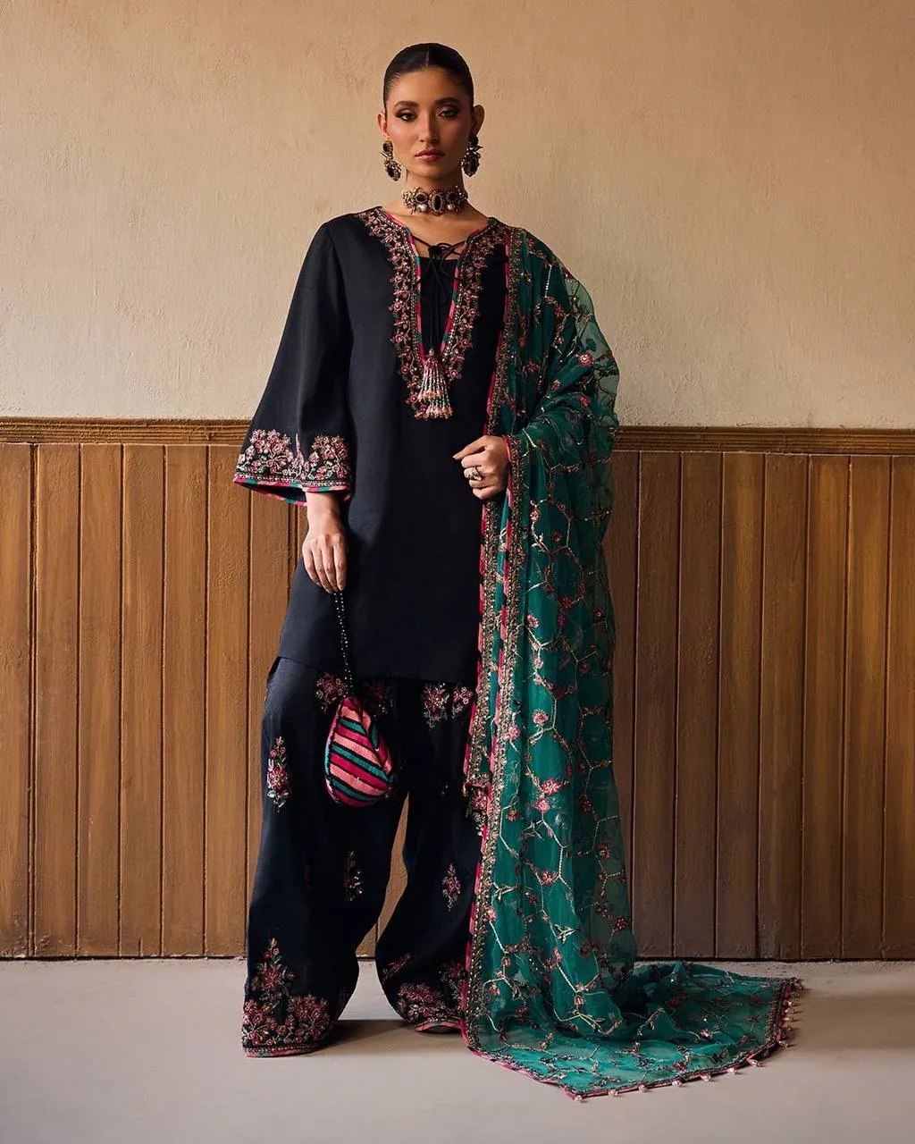 Sabina 1708 Roman Glass Silk Embroidery Salwar Suit