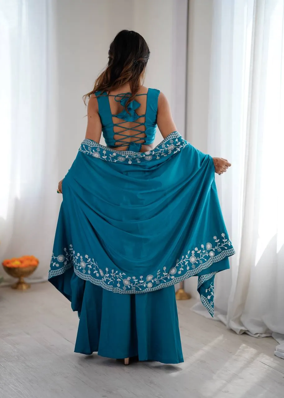 BDB 65 Crep Silk Embroidery Work Festival In Do Wessten for woman