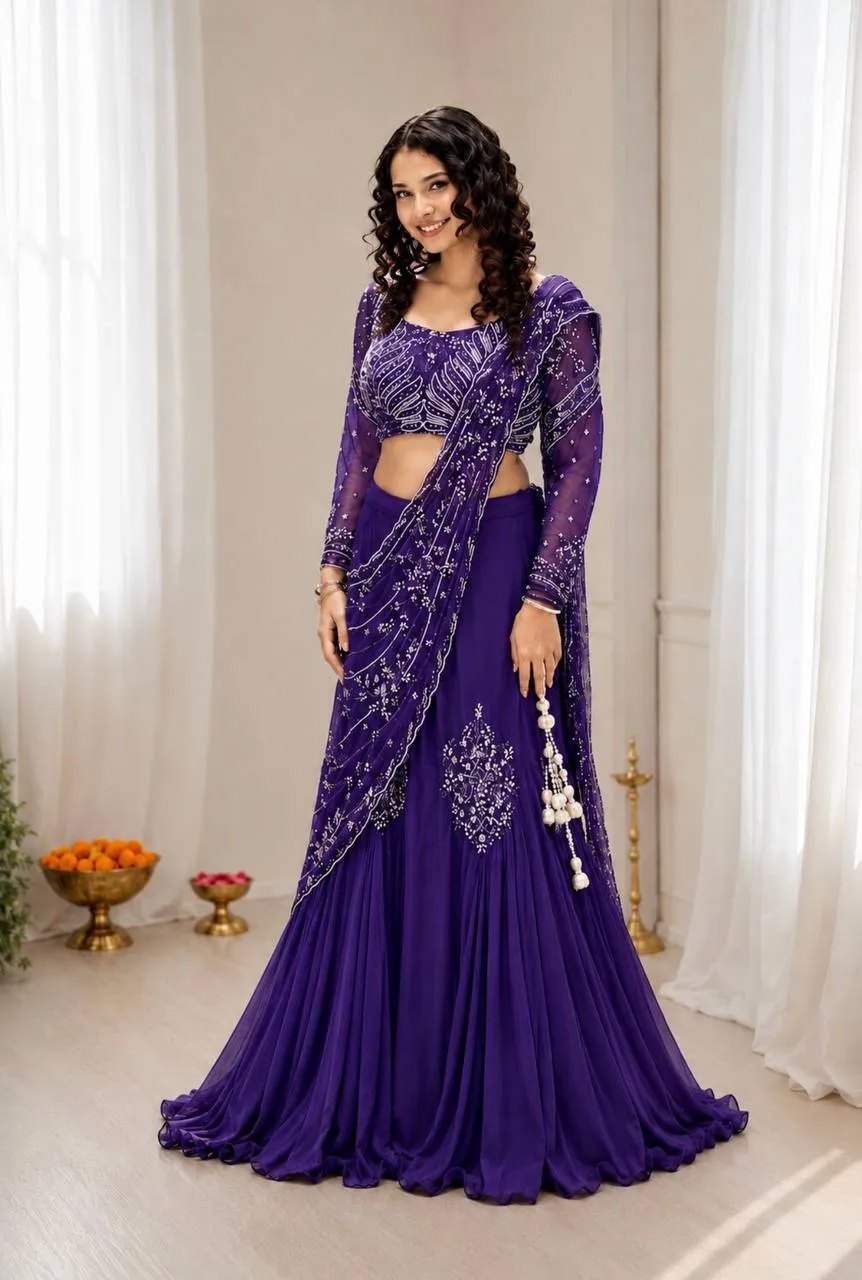 BDB 73 Chinon Silk Embroidey Trending Wedding Ready To Wear Saree