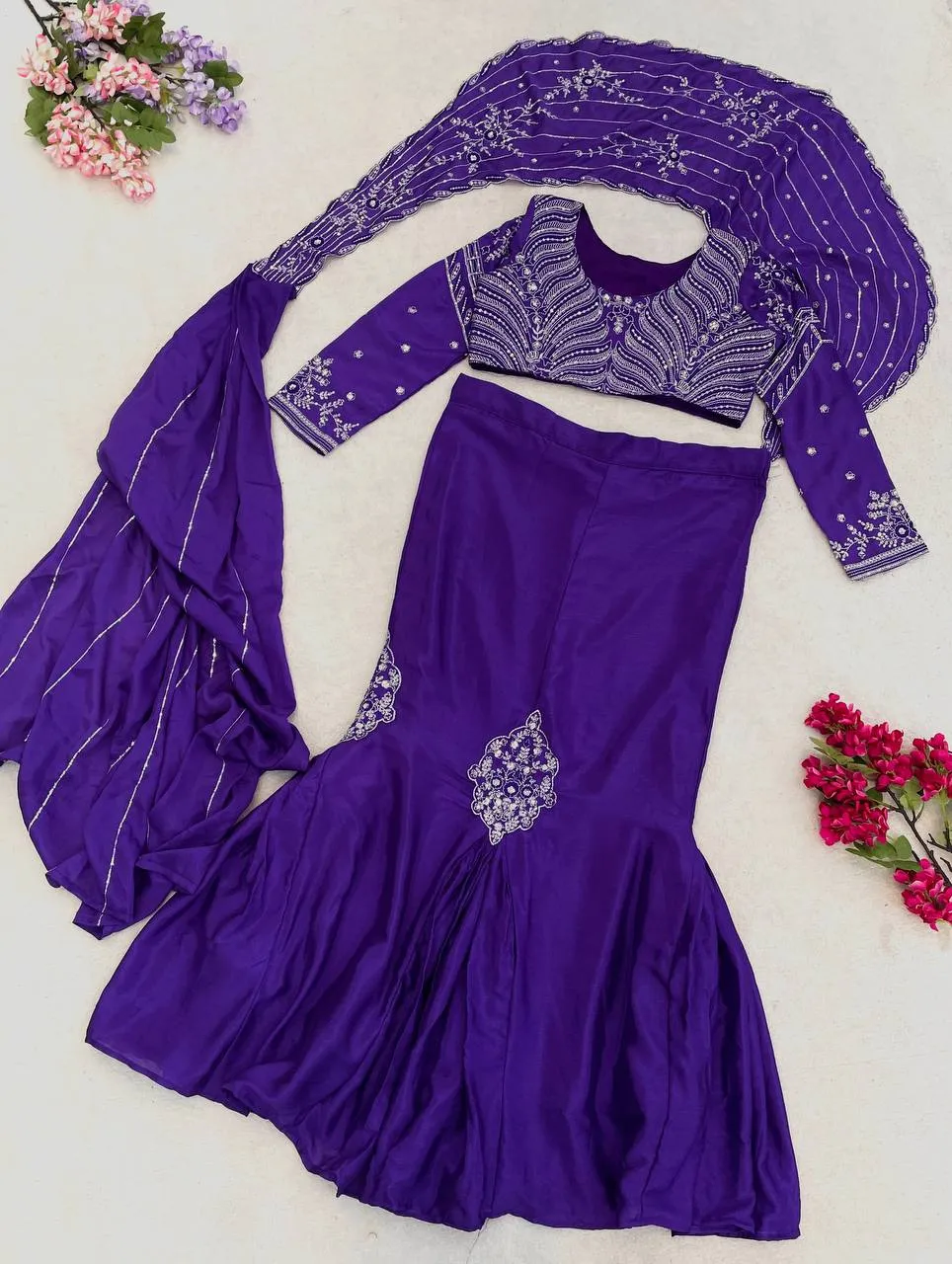BDB 73 Chinon Silk Embroidey Trending Wedding Ready To Wear Saree