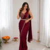 BDB 74 Crep Silk Festival Embroidery Ready To Wear Saree for woman