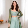 BDB 76 Georgette Embroidery Plazzo Set With Shrug Indo Western