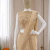 BDB 77 Cream Georgette Ready to Wear Saree with Heavy Embroidered Designer Blouse Wedding & Party Wear Saree