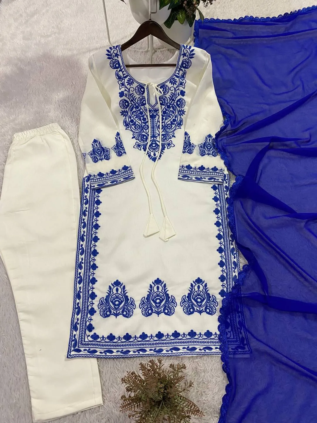 BV 386 Roman Silk Embroidery Festival Readymade Dress for woman