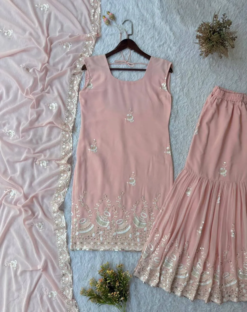 BV 430 Georgette Salwar Suit With Embroidery Work for woman