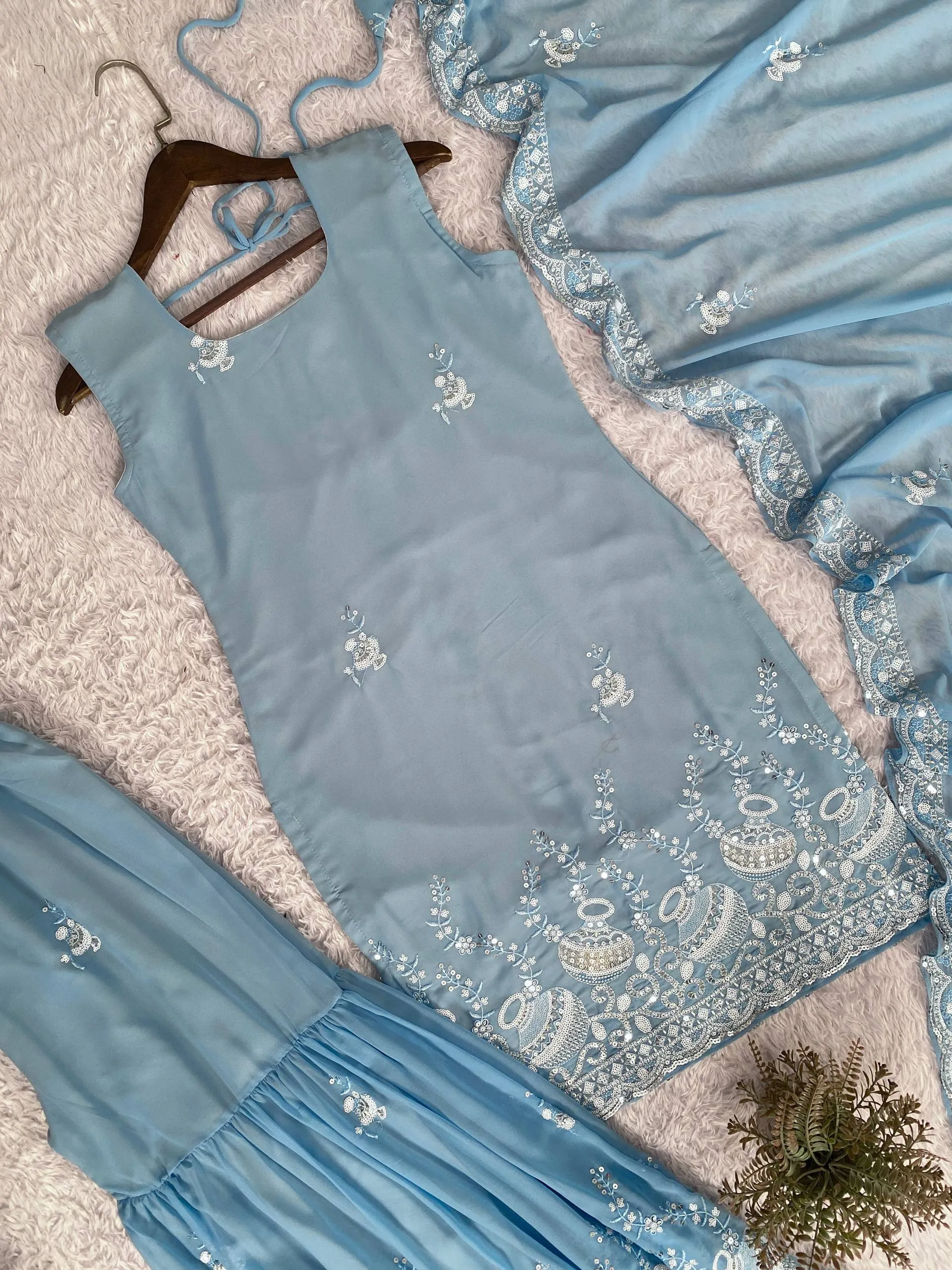 BV 430 Georgette Salwar Suit With Embroidery Work for woman
