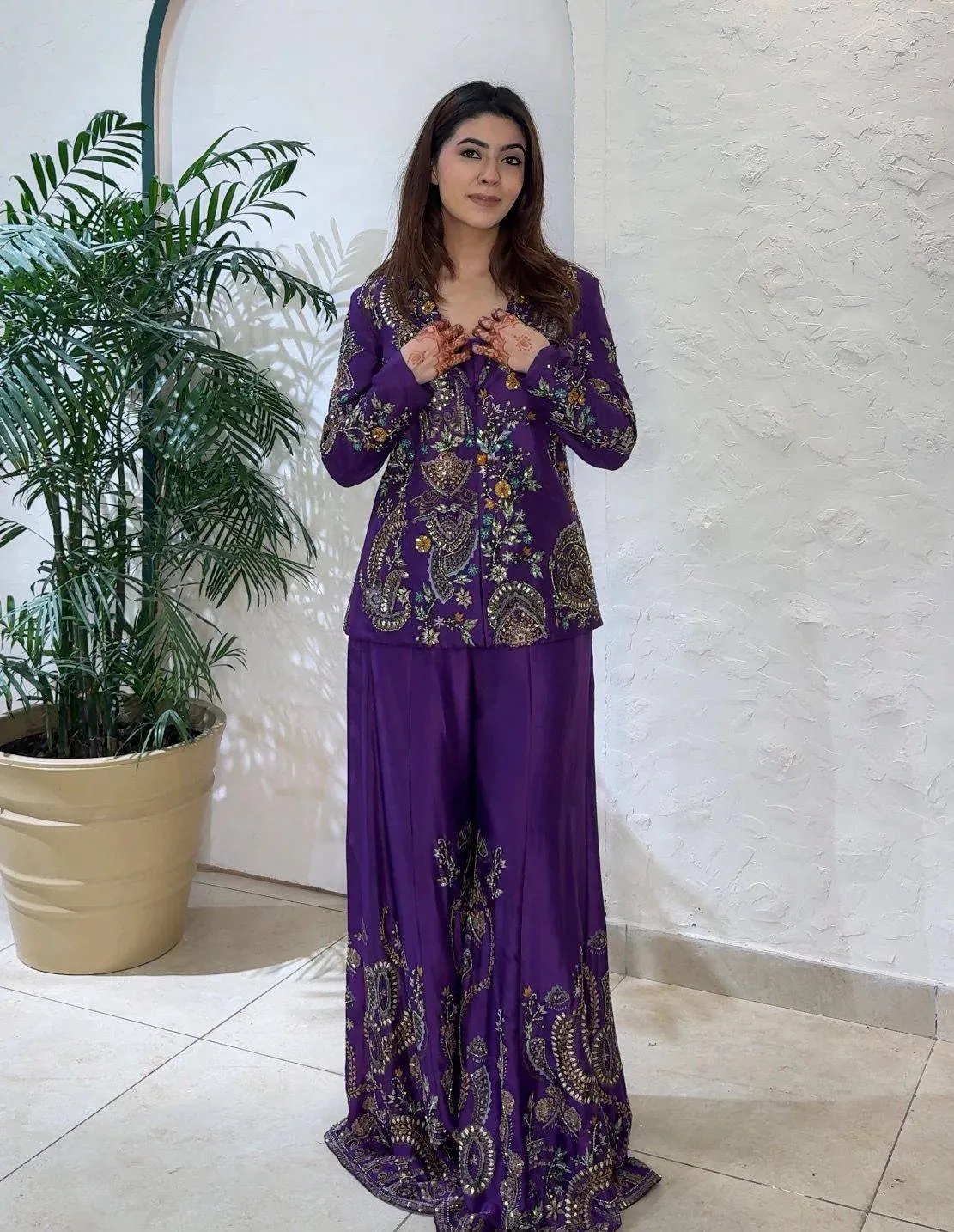 BV 436 Chinon Koti With Palazzo Indo Western for woman