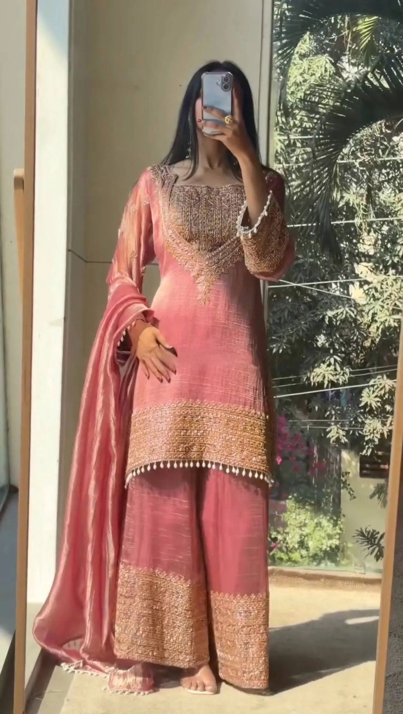 BV 451 Crunchy Silk Readymade Salwar Suit With Embroidery Work for woman