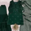 BV 456 Georgette Sequence Embroidery Festival Sharara Suit for woman green